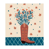 Mocha Cowboy boot with flowers (Print Only) thumbnail