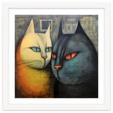 FURRY FRIENDS: GOLDIE AND CHARCOAL, lively duo of animated cats – green eyes, orange eyes. Whiskers charm. thumbnail
