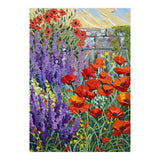Vibrant Summer Poppy and Lavender Garden Oil Painting (Print Only) thumbnail