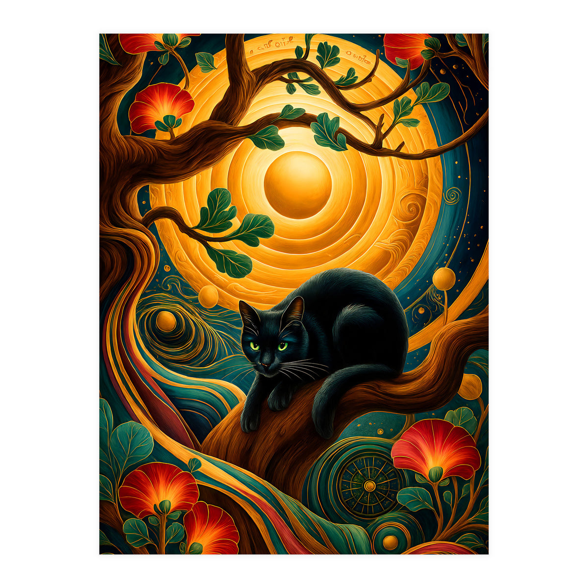 Black Cat Retro Contemporer (Print Only)