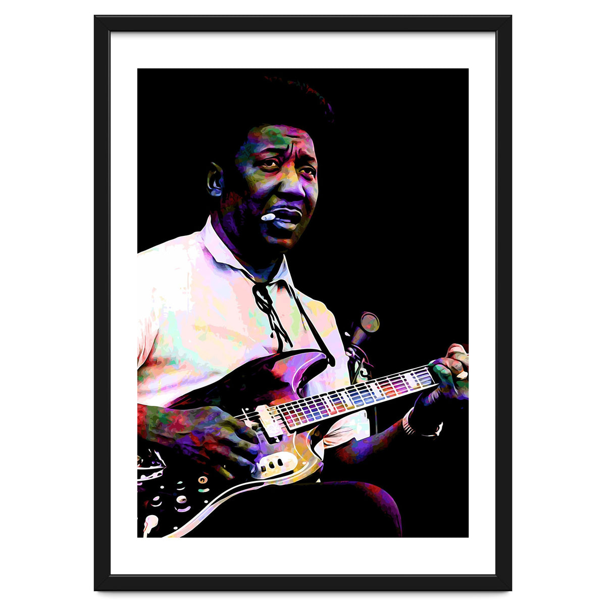 Muddy Waters American Blues Singer Legend Colorful Art