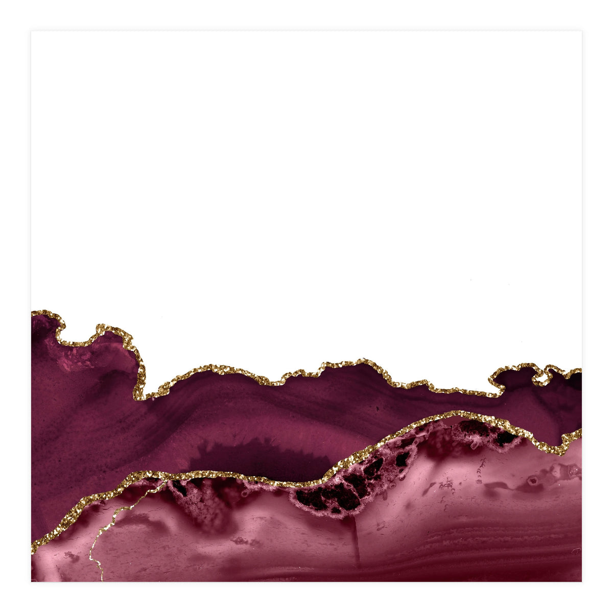 Burgundy & Gold Agate Texture 30  (Print Only)