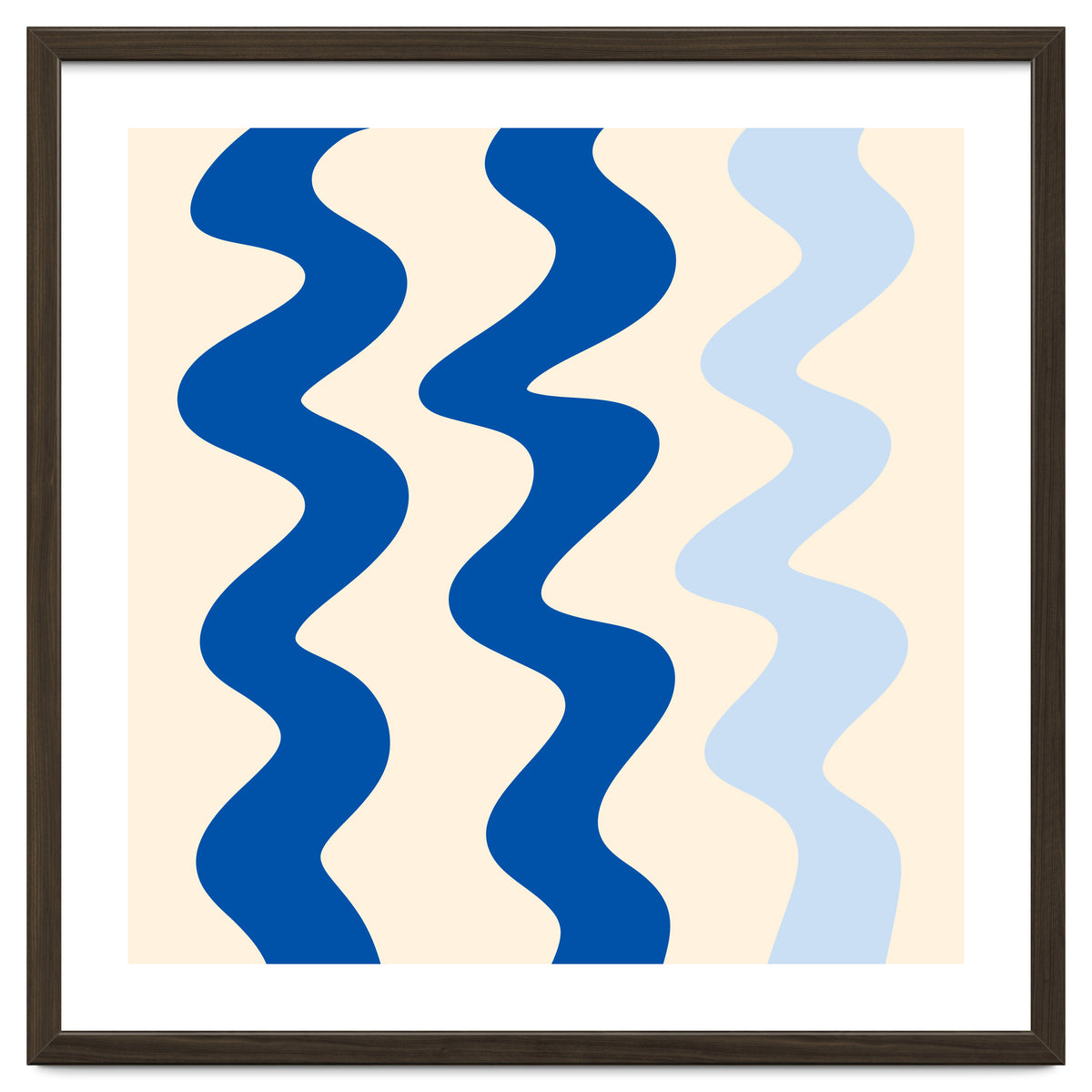 Squiggly Lines - blue and cream