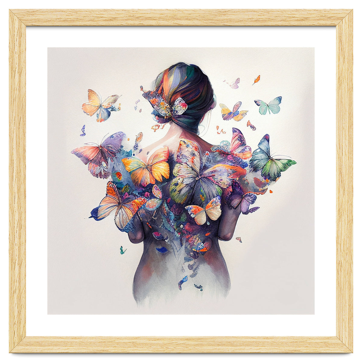 Watercolor Butterfly Embrace