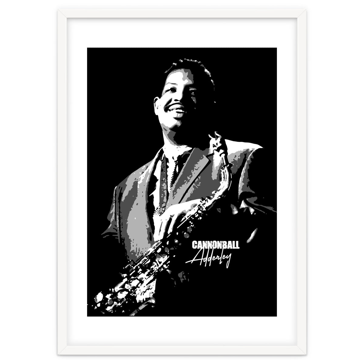 Cannonball Adderley American Jazz Saxophonist in Grayscale