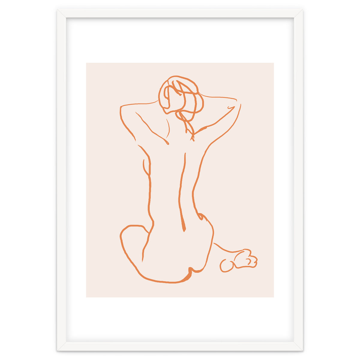 Femina, Abstract Minimal Woman Line Art Sketch, Drawing Feminine Empower Express