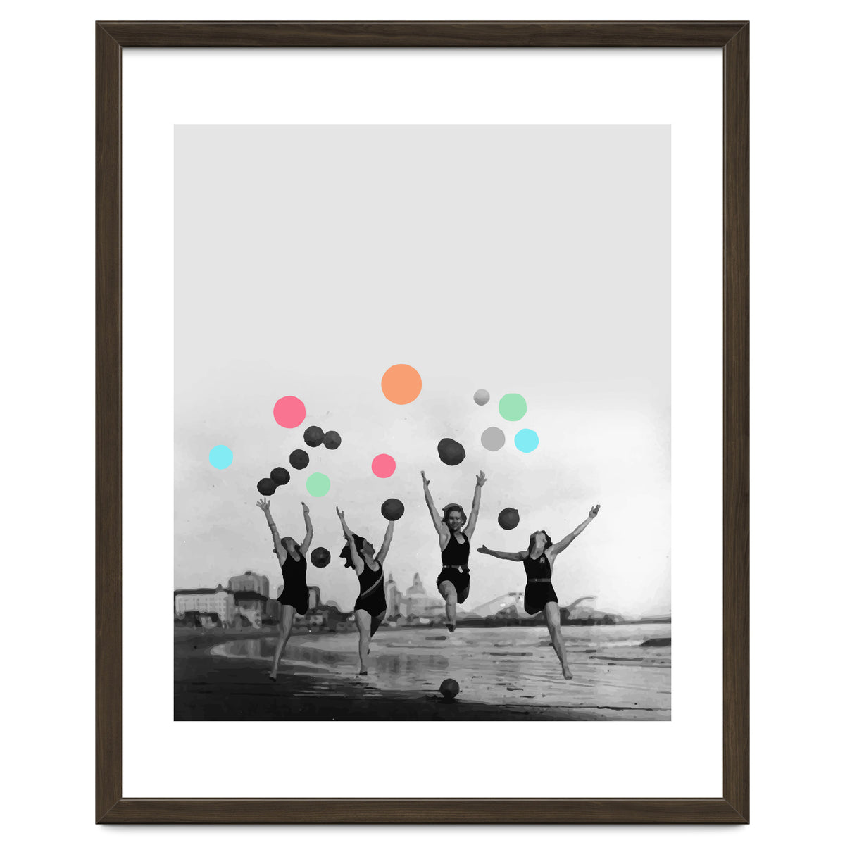 Vintage Women Black & White Photography Balloons Freedom Feminism Women's Rights Individuality