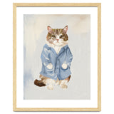 Sir James fluffy Tom cat in his blue pajamas oils thumbnail