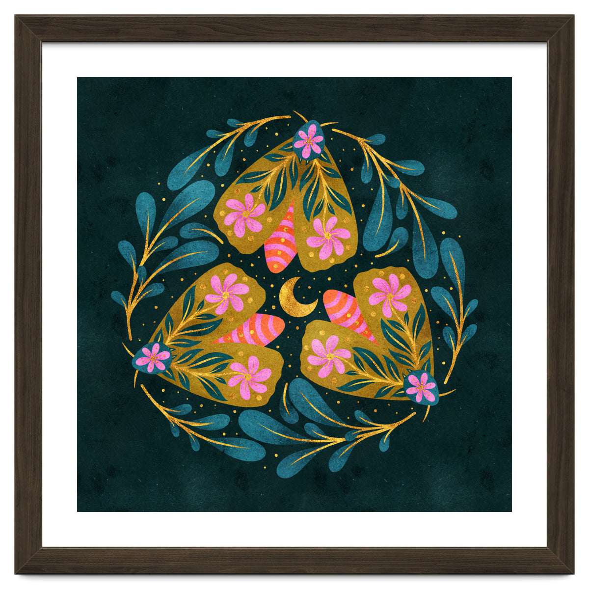 Floral Moths and Moon