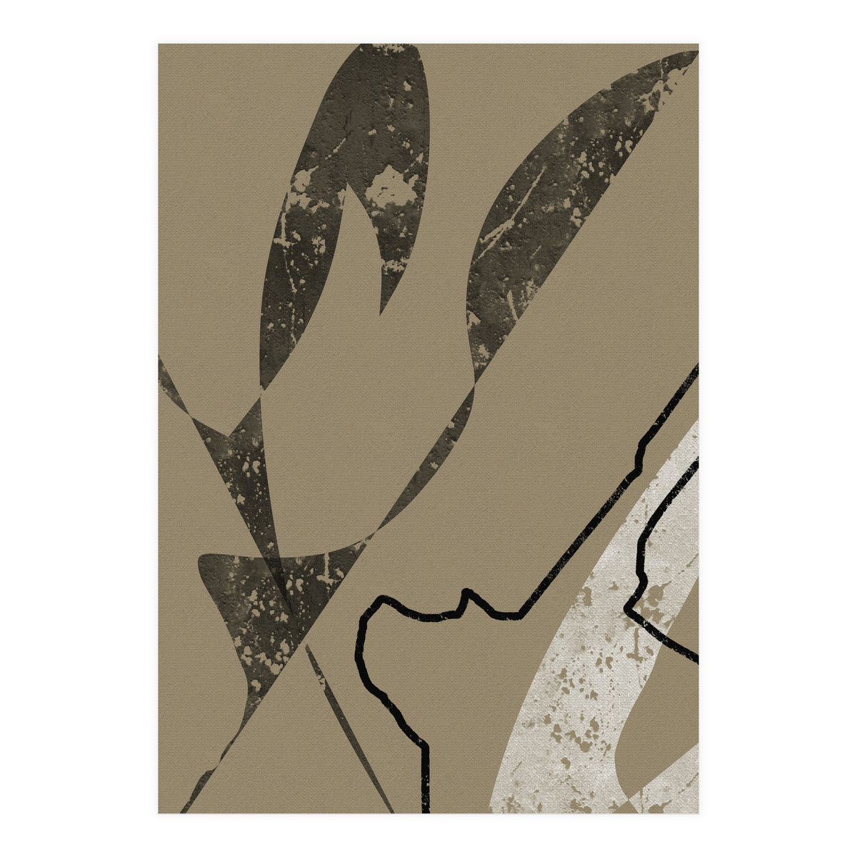 Black Line Minimalist Abstract (Print Only)