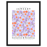 Carnations And Snowdrop January Birth Flower Floral Print thumbnail