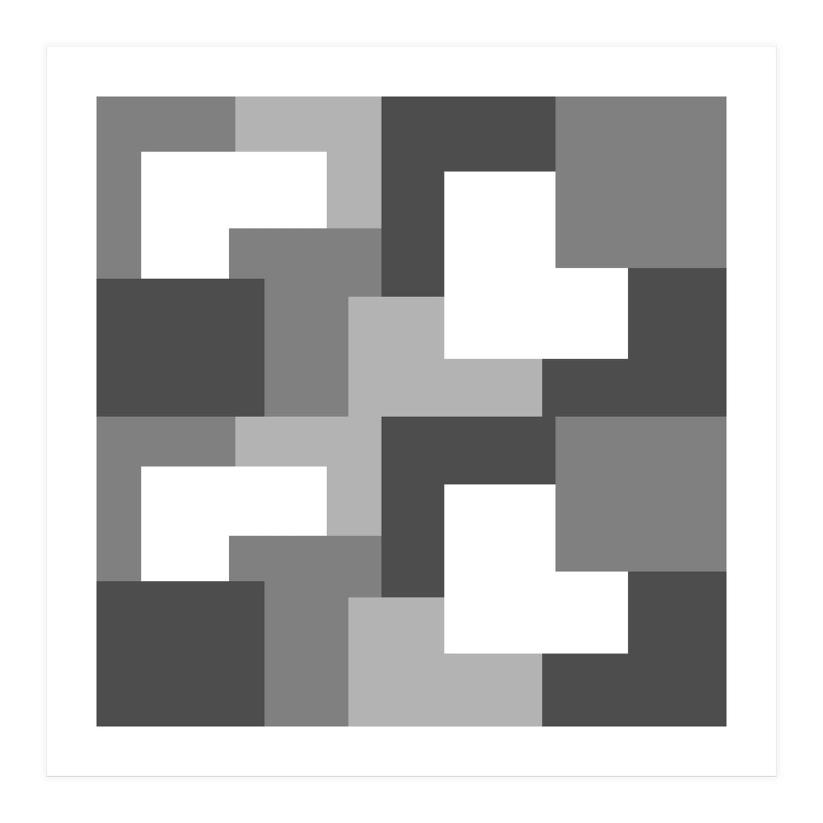 Grey Abstract Square Tiles (Print Only)