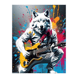 Wolf playing guitar, graffiti (Print Only) thumbnail
