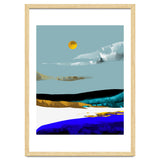 Duality & Intention, Abstract Nature Landscape Adventure Painting, Travel Mountains Sun Sky Scandinavian Clouds thumbnail