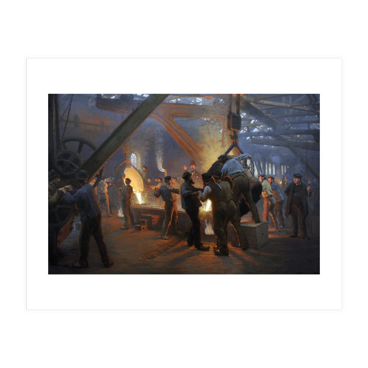 Peder Severin Kroyer (1851-1909). Danish painter. The Iron Foundry, Burmeister & Wain, 1885. (Print Only)