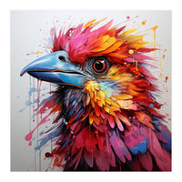 Vibrant Abstract Bird Portrait Watercolor Splash (Print Only)