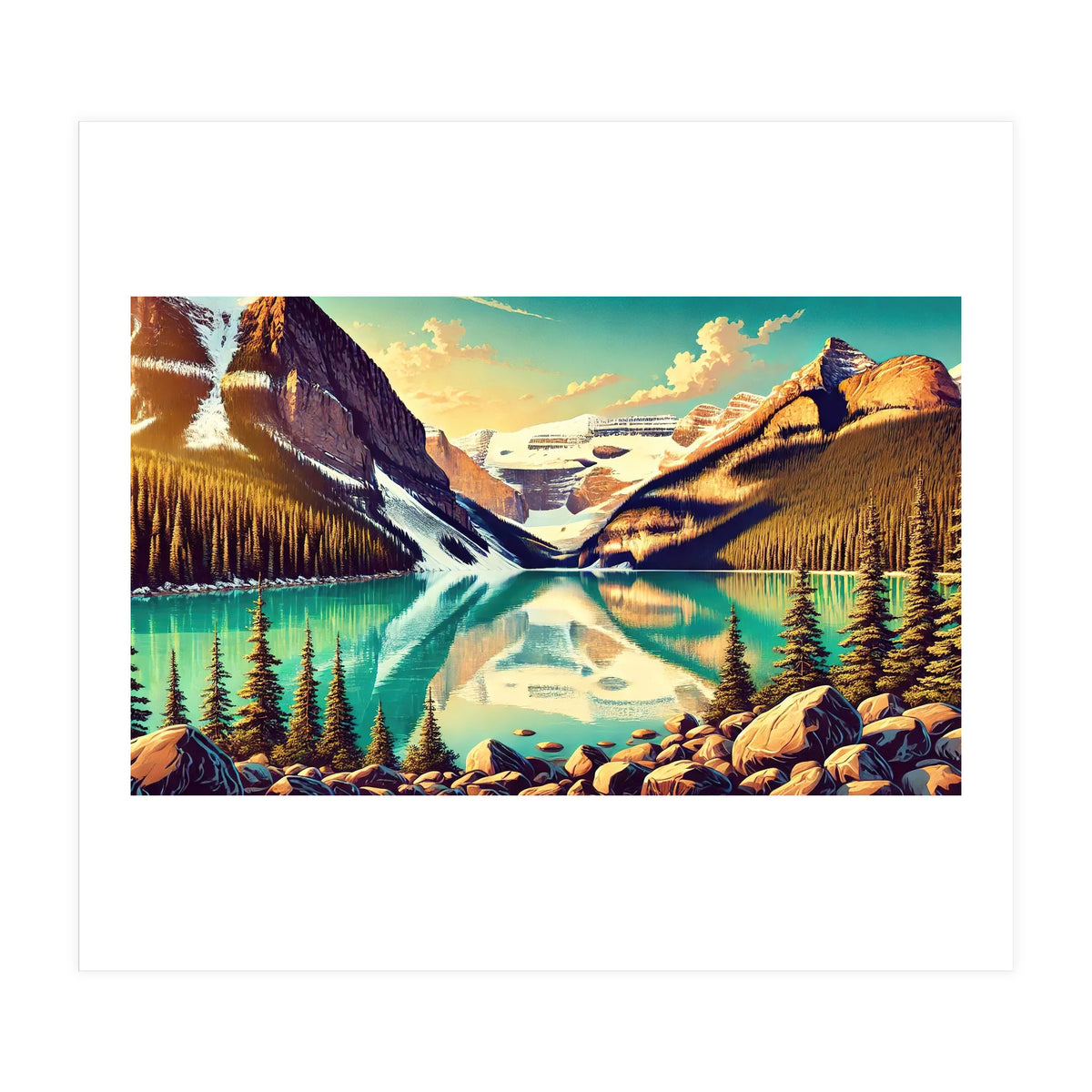 Vintage Lake Louise Banff Poster, Canada (Print Only)
