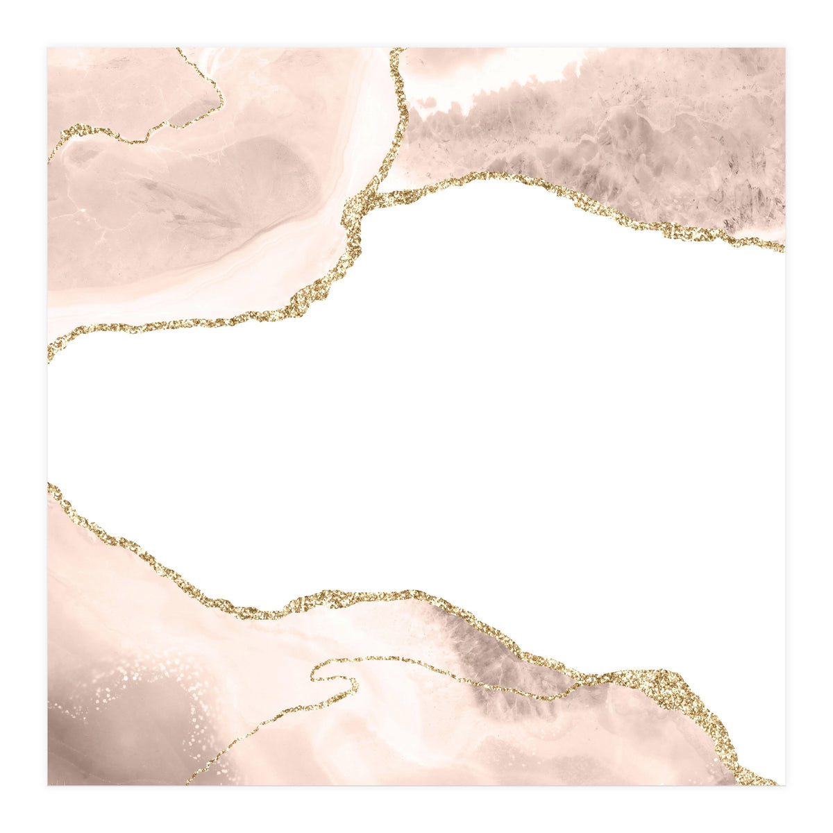 Ivory & Gold Agate Texture 06  (Print Only)