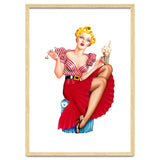 Pinup Blonde Posing With Ice Cream thumbnail