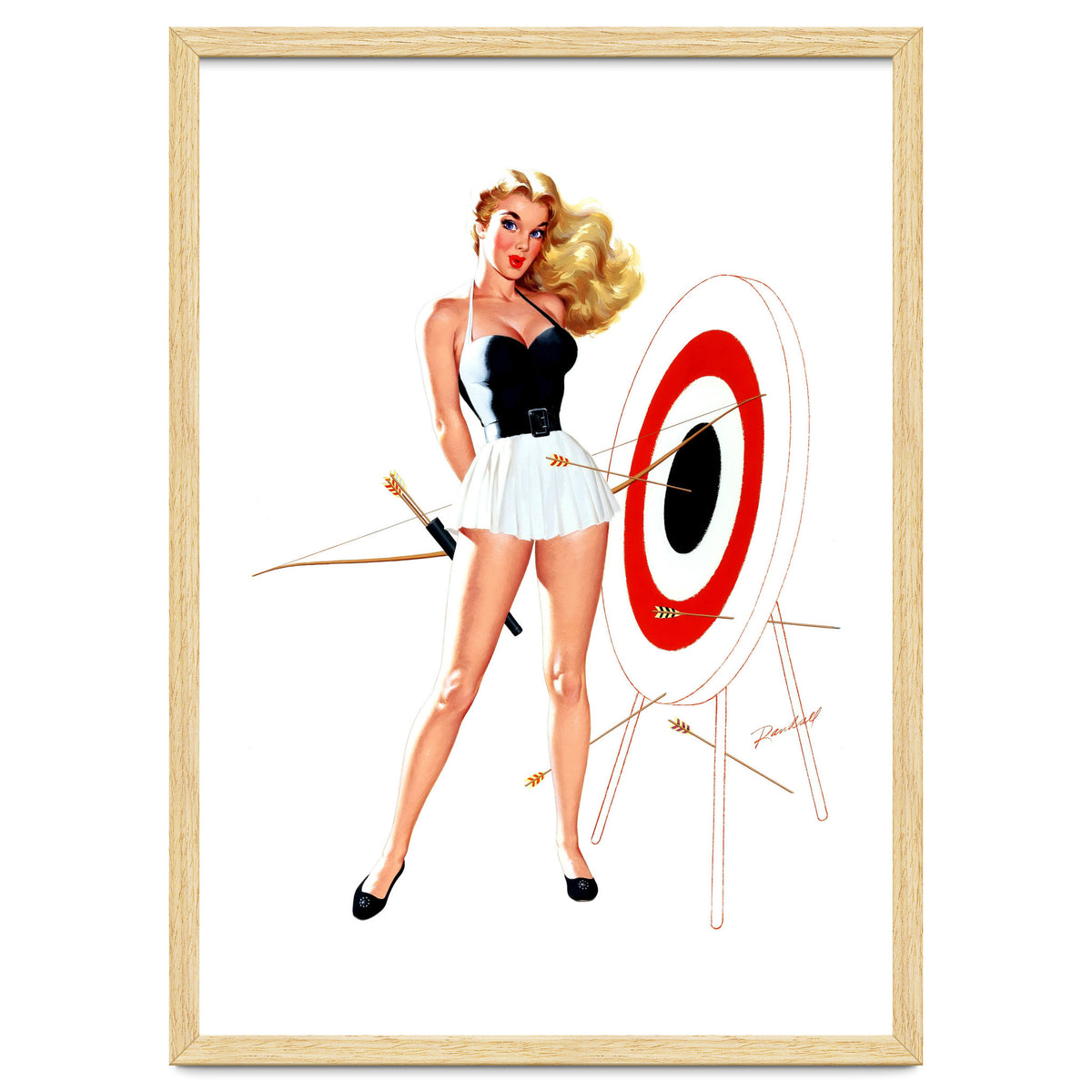 Pinup Girl Posing With Target