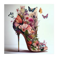 Floral Stiletto With Butterflies (Print Only)
