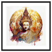 Golden Halo Buddha Portrait