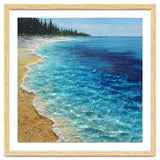 Sun-Drenched Coastal Shoreline with Textured Impasto Waves thumbnail