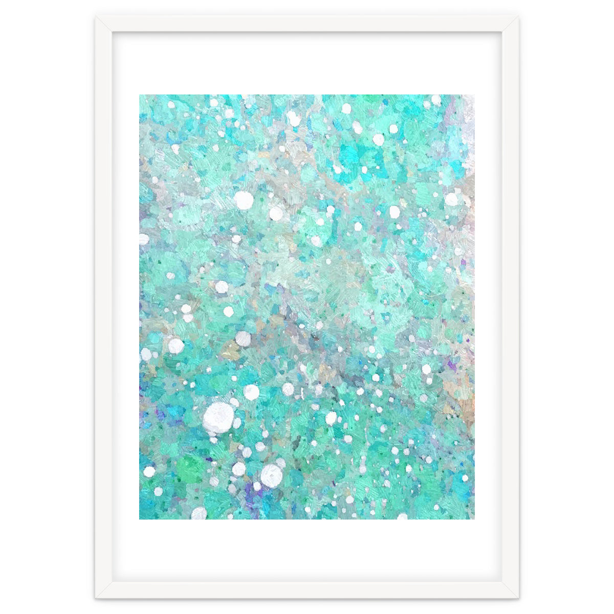 Blue Green Dreamy Marble, Minimal Abstract Pastel Graphic Design Eclectic Bohemian Painting Texture