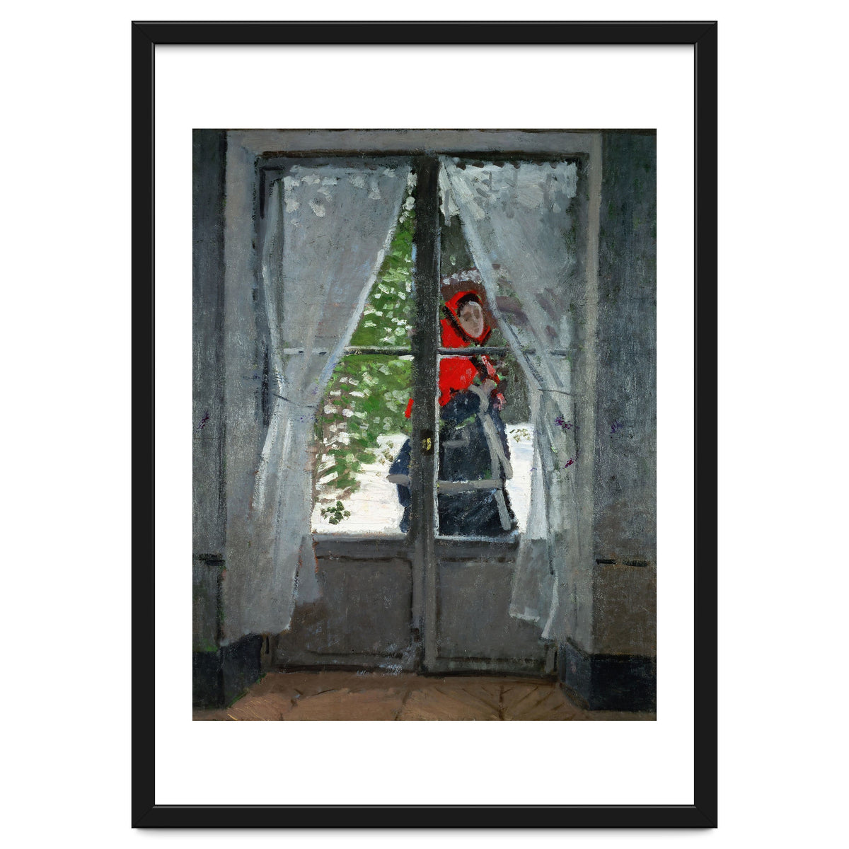 Mme. Monet with a red hat called &quot; The Red Kerchief&quot, ca. 1870.