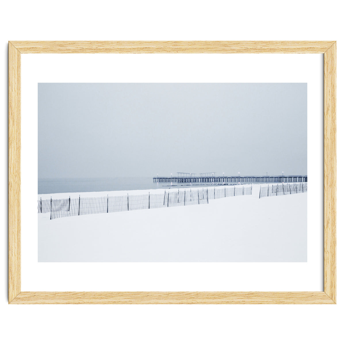 Pier in the winter seascape