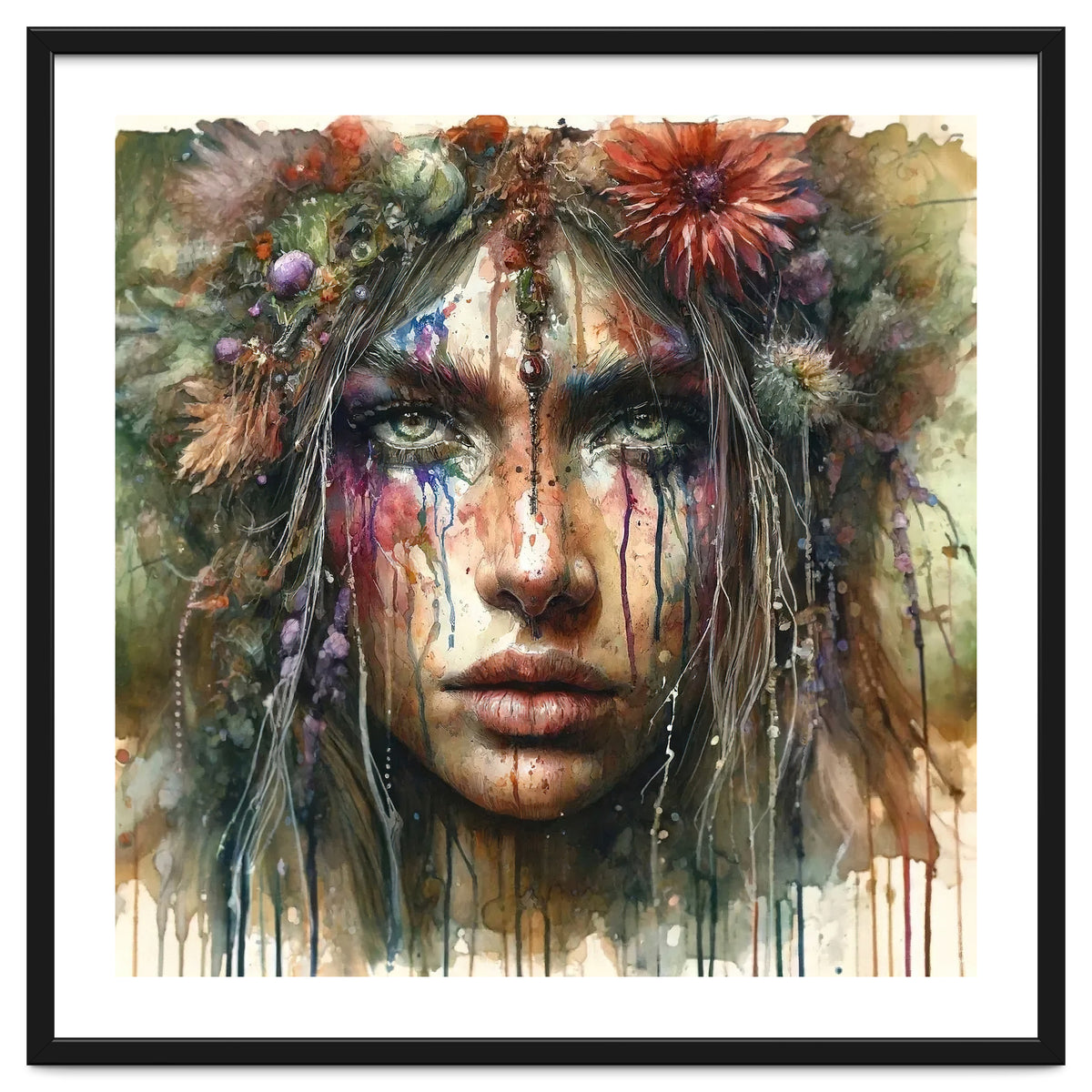 Wild Bloom Druid Woman Portrait