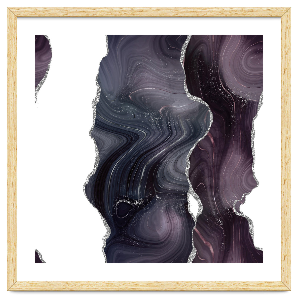 Black & Silver Glitter Agate Texture 06