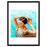 Simulacrum | Modern Bohemian Woman Swim | Summer Swimming Pool Fashion Watercolor Painting thumbnail