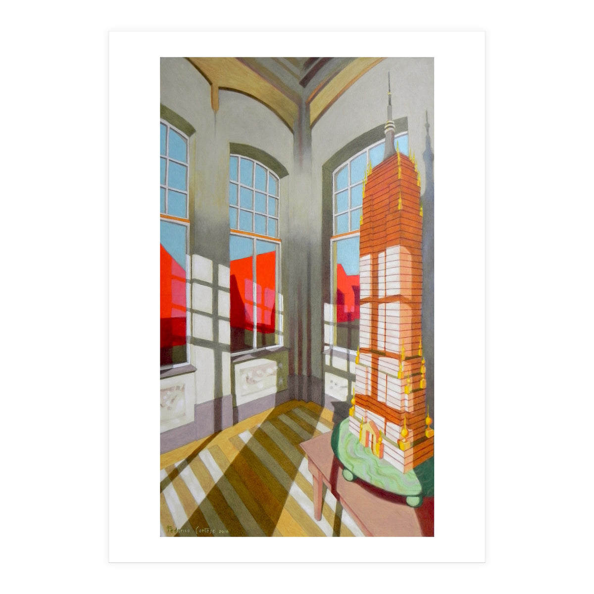 Abandoned room with the Empire State Building (Print Only)