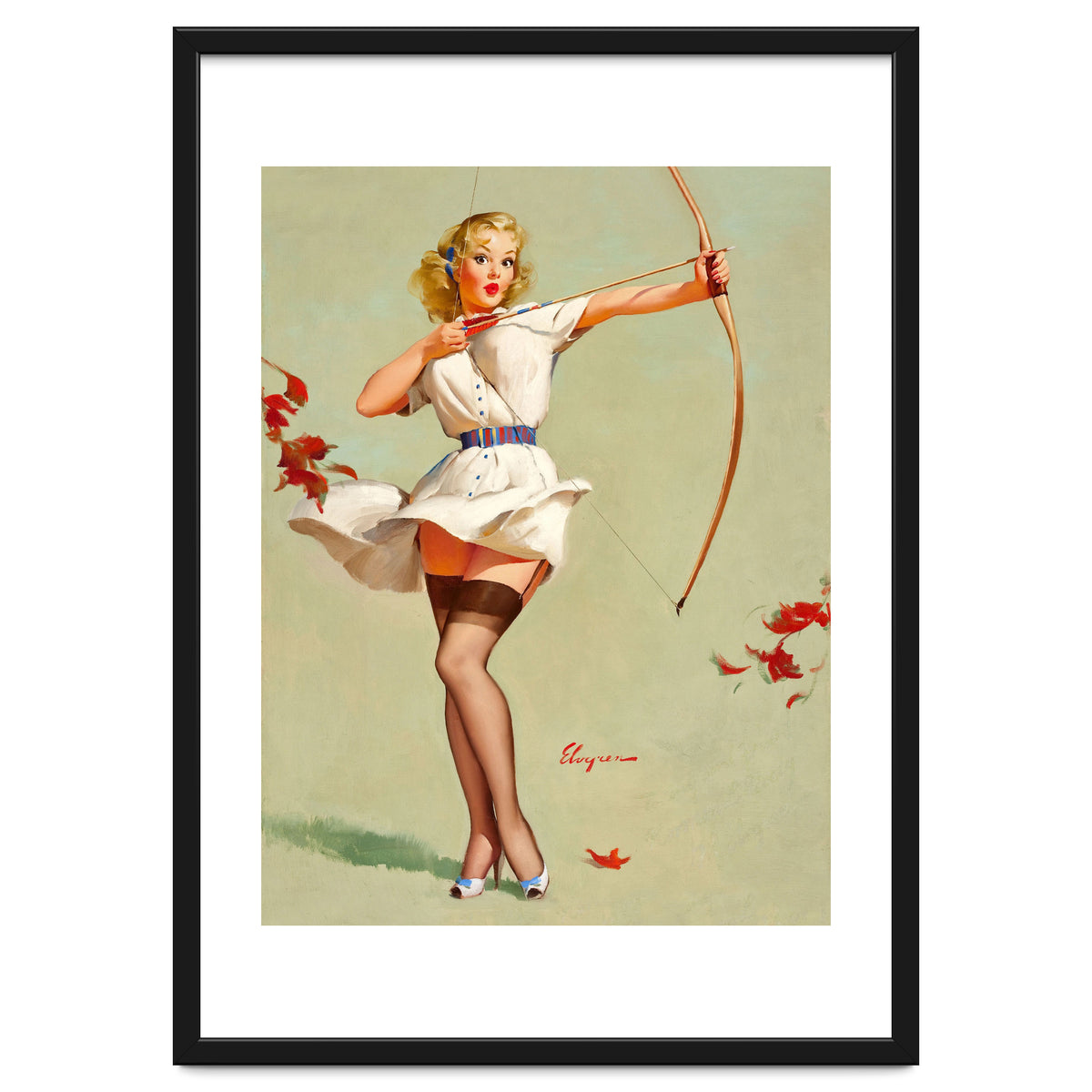 Pinup Sexy Girl Playing A Cupid
