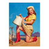 Pinup Sexy Woman Posing With A Hot Teapot (Print Only) thumbnail