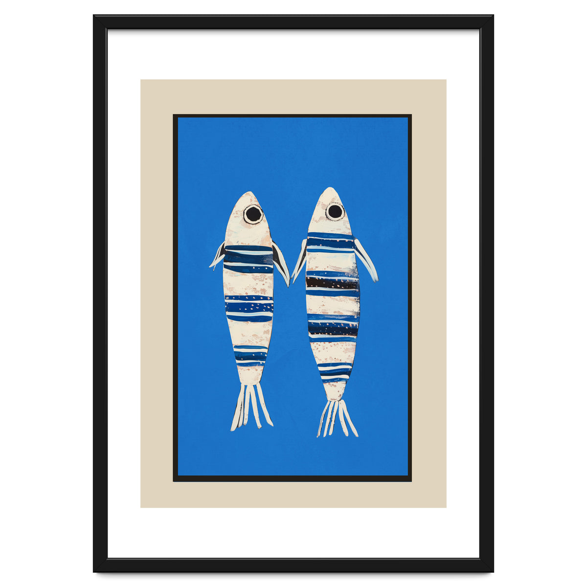 Minimal Fish On Blue