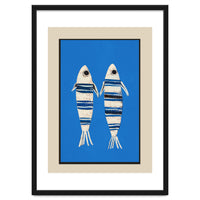 Minimal Fish On Blue