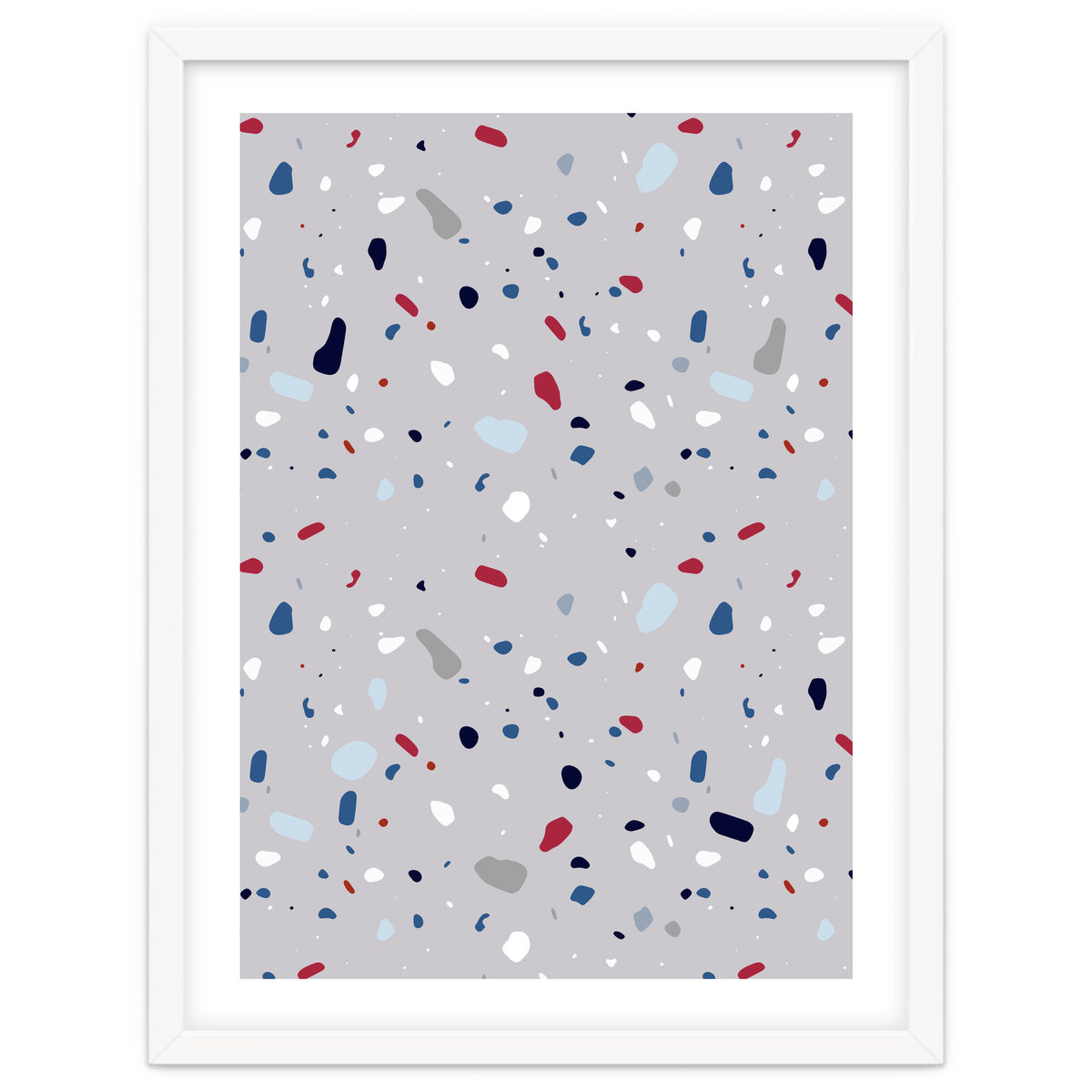 Modern Gray Blue Rounded Terrazzo