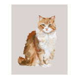 Handpainted messy oil painting of furry baby cat  (Print Only) thumbnail