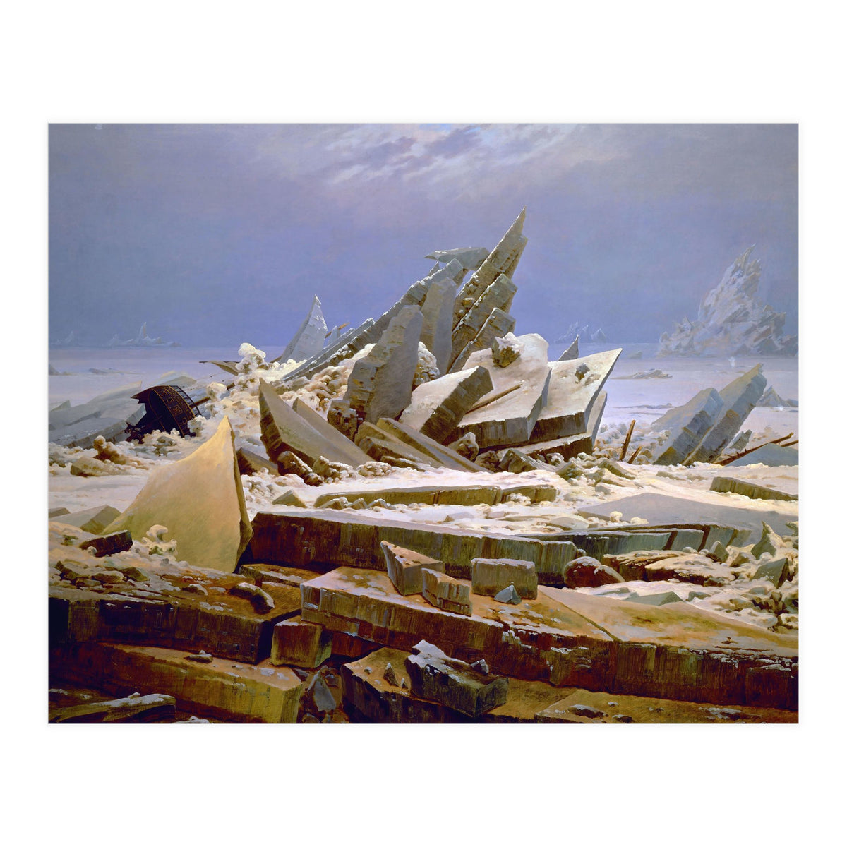 'The Sea of Ice', c. 1823-1824,  Oil on canvas, 96.7 x 126.9 cm. (Print Only)