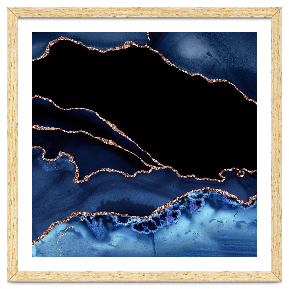 Navy & Rose Gold Agate Texture 14