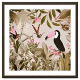 Vintage Exotic Birds Sepia Rainforest Flower Jungle thumbnail