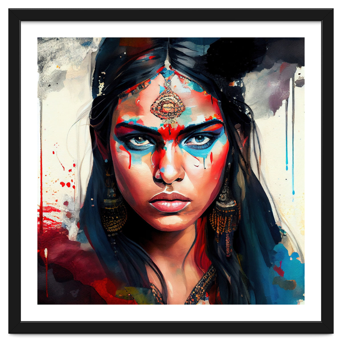 War Paint Hindu Warrior Portrait