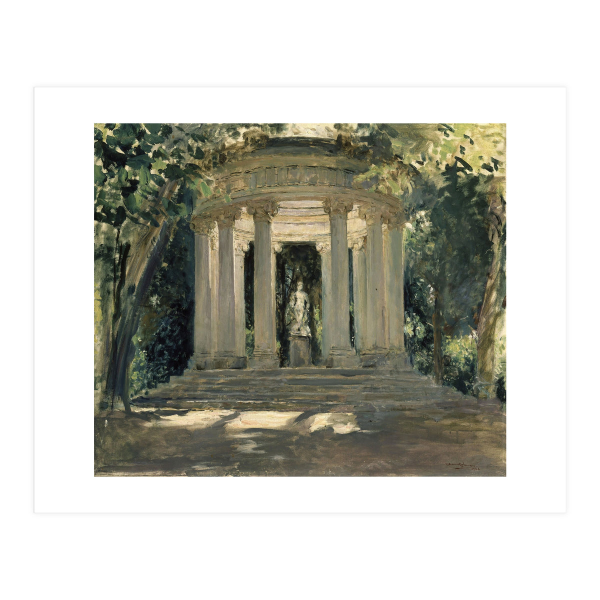 THE VILLA ADRIANA OF TIVOLI (ROME) - 1926 - OIL ON CANVAS - 0.60 X 0.70 M. (Print Only)