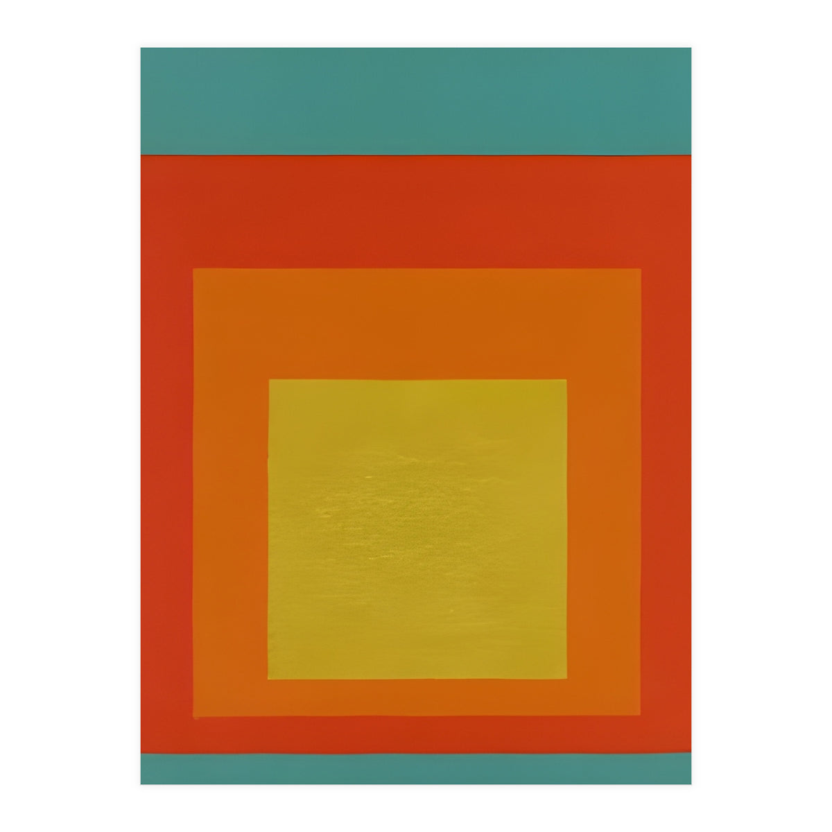 JOSEF ALBERS - HOMAGE TO THE SQUARE GREEN RED YELLOW ORANGE  (Print Only)