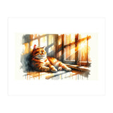 Cat Relaxing In Sunlight (Print Only) thumbnail
