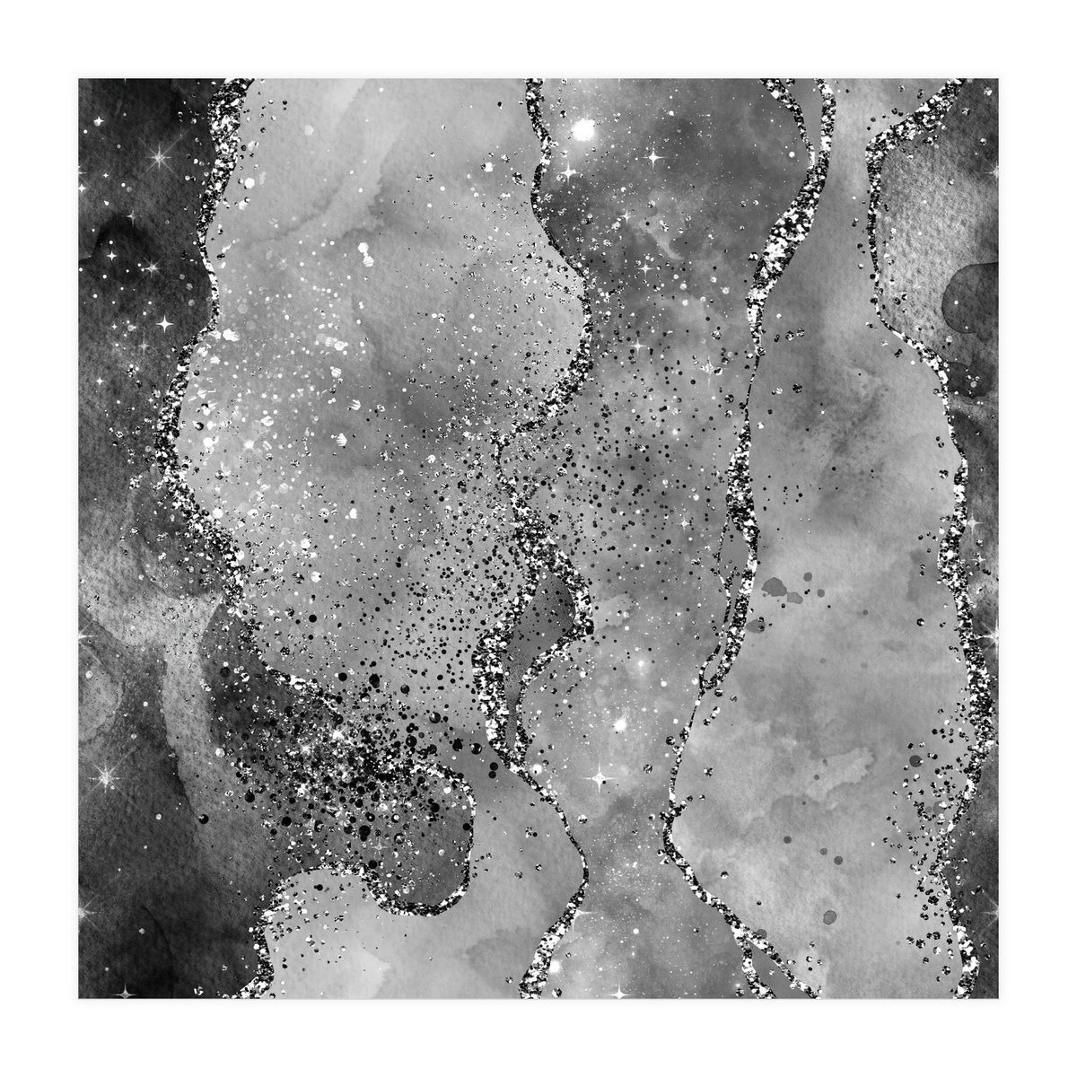 Black Glitter Agate Texture 02 (Print Only)