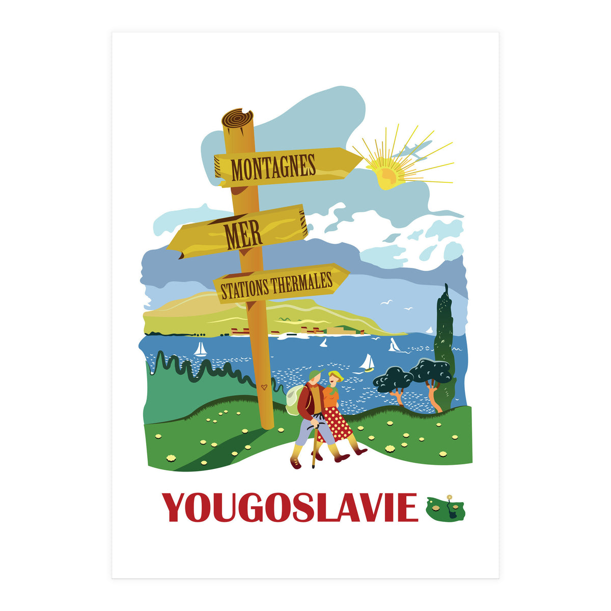 Hiking on Adriatic Coast, Yugoslavia (Print Only)