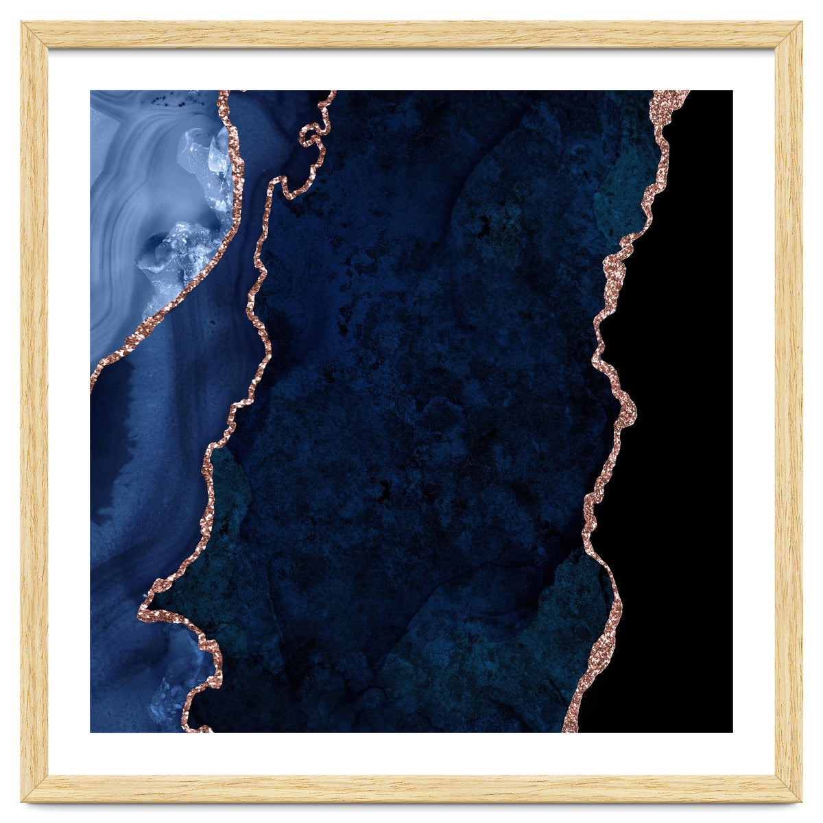 Navy & Rose Gold Agate Texture 15